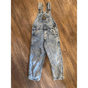 Vintage Oshkosh B’gosh Overalls, Size 2/3T, Acid Wash Denim, Kids Unisex